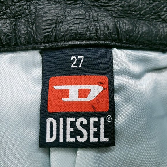 Diesel Slim Straight Leather Pants - Picture 8 of 12